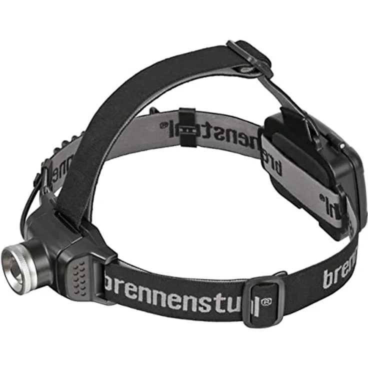 Brennenstuhl LED Kopflampe LuxPremium/Stirnlampe LED mit Front und Rücklicht, ideal zum Joggen (IP44, mit CREE-LED, inkl. Batterien) schwarz