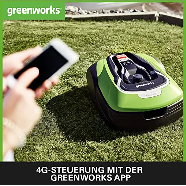 Greenworks Mähroboter Optimow 15 Akku-Rasenmäher selbstfahrend bis 1500m² smart GreenGuide app bis 3 – Bild 4