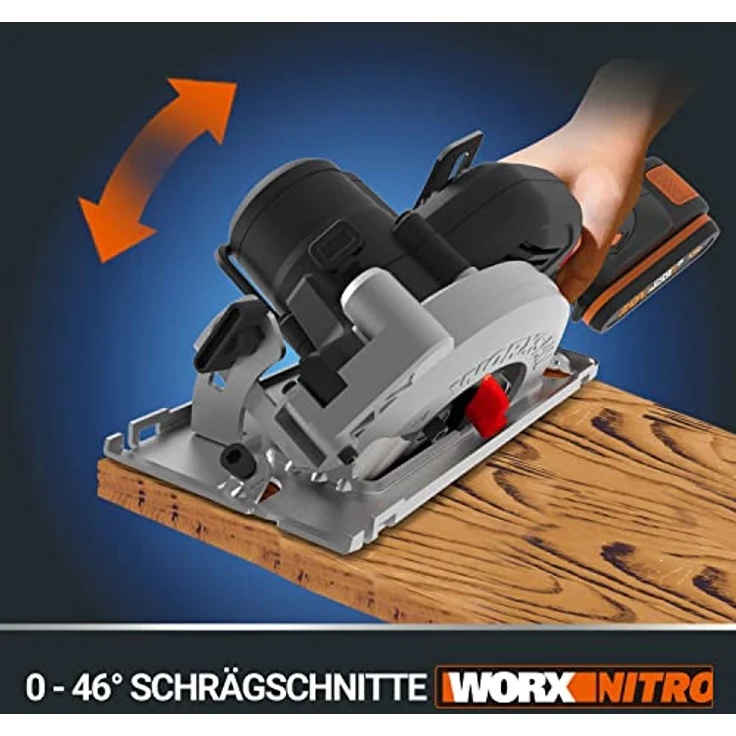 WORX WX531 Akku Kreissäge 20V ? Schneidet mühelos Holz, Metall, Fliesen & Plastik ? Bürstenlose Kreissäge für exakte, gerade Schnitte ? Mit Akku, Ladegerät & Koffer – Bild 5