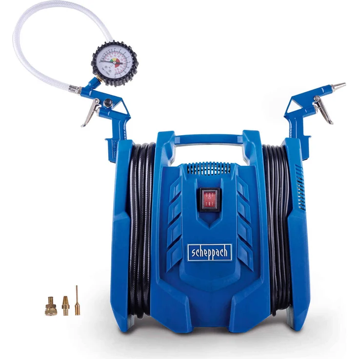 Scheppach Kompressor Airforce 7 - 230V | ölfrei & mobil | inkl. Reifenfüller, Luftpistole & Adapter – Bild 1
