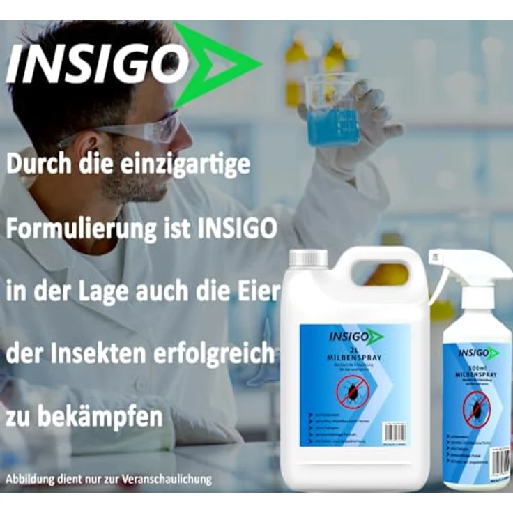 Insigo Milbenspray 2L + 500ml | Milbenspray gegen Krätze | Milbenspray für Matratzen | Milben Spray für Innen & Aussen, Wasserbasis, Geruchlos – Bild 4