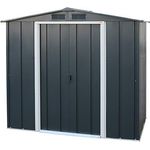 Duramax ECO 6 x 4 (2.17 m²) Metallgerätehaus, feuerverzinktes Metall gerätehaus - Geräteschuppen, verstärkte Dachkonstruktion, wartungsfreier und wetterfester Metallschuppen, Anthrazit