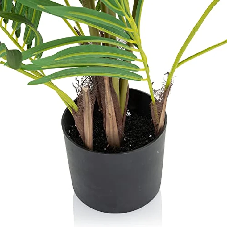 hjh OFFICE Kunstpflanze Areca I Höhe 120 cm Grün Deko Goldfruchtpalme pflegeleicht Zimmerpalme künstlich, 871010 – Bild 3