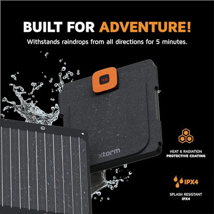 Xtorm SolarBooster, Solarpanel Xtreme Series mit 28W, tragbar, USB- und USB-C-Anschluss, LCD-Anzeige, 0.91 kg – Bild 6
