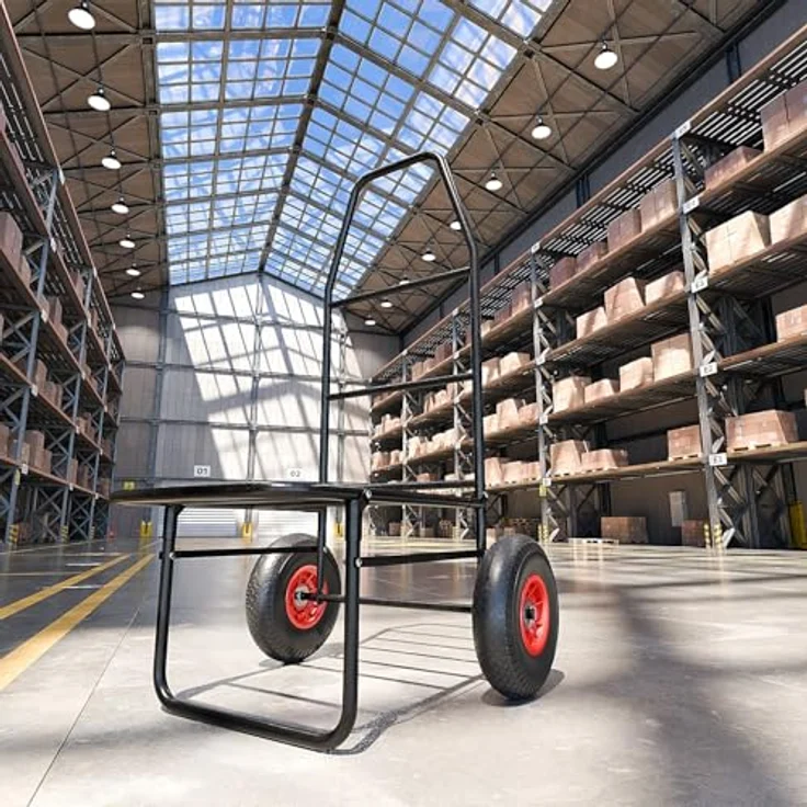 TroniTechnik Sackkarre Anglerkarre, klappbar mit Luftbereifung, rutschfester Transportfläche, Tragkraft 100 kg, wetterfest und geländetauglich, LxBxH 67x55x102 cm – Bild 8