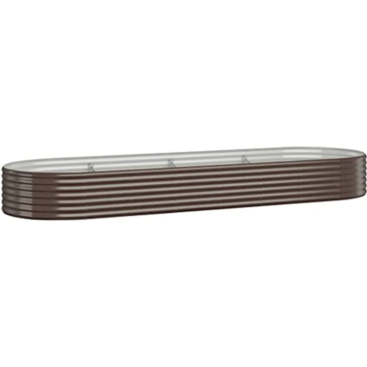 vidaXL Hochbeet Hochbeet Pulverbeschichteter Stahl 322x100x36 cm Braun (1 St) – Bild 1