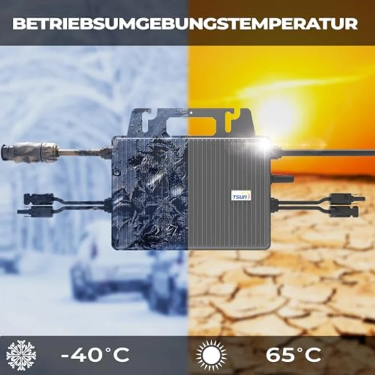 SUNNIVA® Balkonkraftwerk Black Frame BIFACIAL 1144/800W Solaranlage mit 800W TSUN Micro Wechselrichter Wifi Bluetooth, upgradebar drosselbar, 2x440W Bifaziale Solarmodule, 5m Kabel, Photovoltaikanlage – Bild 4