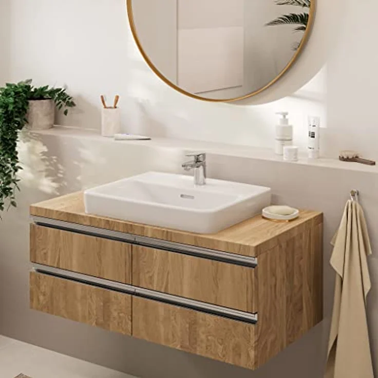 hansgrohe Vernis Blend Spültischarmatur, mit Zugstangen-Ablaufgarnitur, EcoSmart, schwenkbarer Strahlformer, Chrom – Bild 8