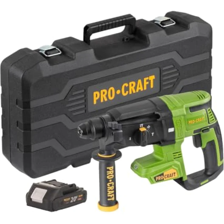 Procraft PHA40bb-c Akku Bohrhammer 20 V, 2,6 J, SDS plus Brushless, inkl. 1x Akku 2,0 Ah, Koffer - ohne Ladegerät – Bild 1