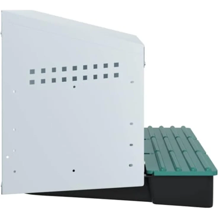 vidaXL Hühnerstall Hühner-Nistkasten, Wandmontage mit 3 Fächern, verzinkter Stahl, Silber/Dunkelgrün/Schwarz – Bild 7