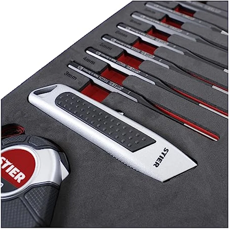 Stier Universal-Werkzeugsatz 18-teilig mit Weichschaumeinlage (EVA), inkl. rückschlagfreiem Schonhammer und 4-teiligem Sicherungsringzangensatz – Bild 4