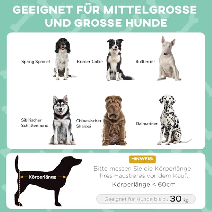PawHut Erhöhtes Hundebett mit Baldachin, Outdoor Hundeliege, Atmungsaktiv, für große Hunde bis 30 kg, Hellgrau Oxford 91 x 76 x 89 cm – Bild 3