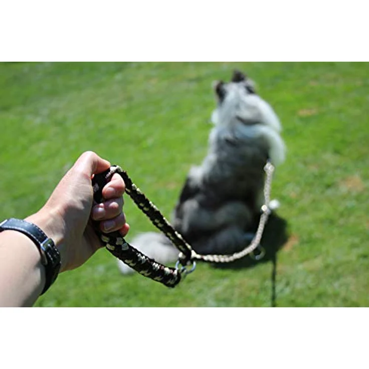 Activity4Dogs Geflochtene Hundeleine für große Hunde, 4-fach verstellbar, 2,80 m lang, Durchmesser 15 mm, braun-schwarz-weiß, Made in Germany – Bild 5