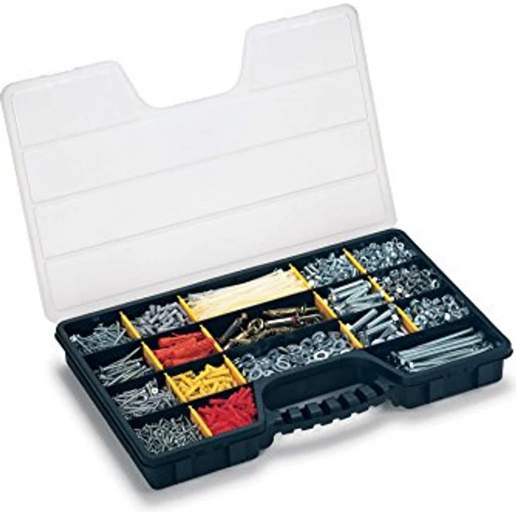 Terry Pro Organizer Minikoffer für 24, 18 Fächer mit sicherem Doppelschloss, transparenter Deckel und farbigen Trennwänden, Made in Italy – Bild 4