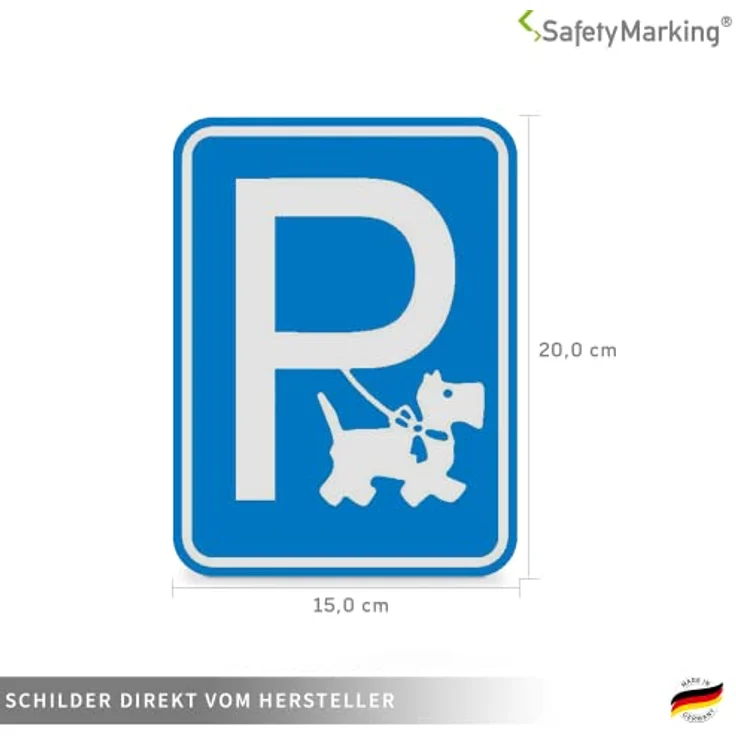 Betriebsausstattung24® Hundeparkplatz (Symbolschild) Hinweisschild für Gewerbe und Privat,Alu,15x20 cm – Bild 2