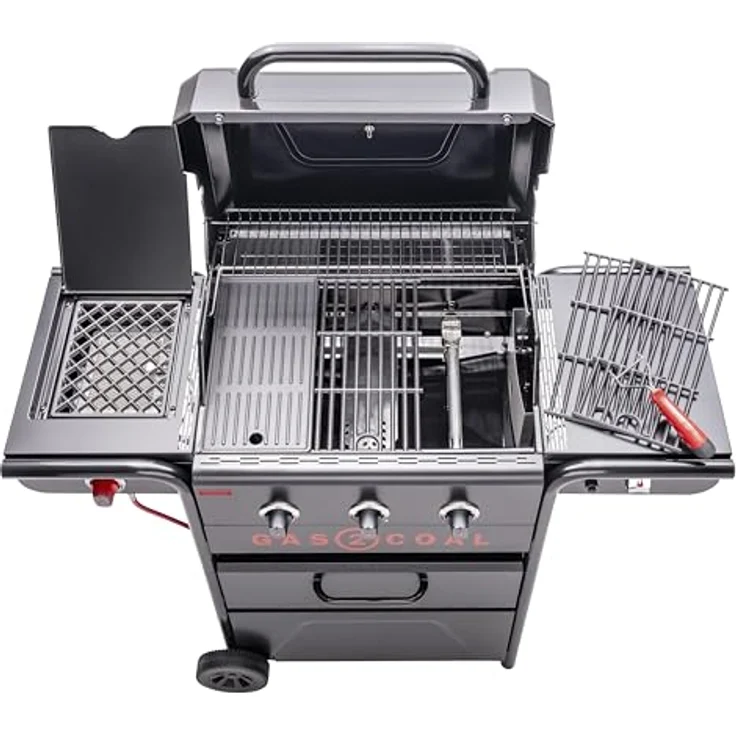 Gas2Coal 2.0 330 Special Edition 3+1-Brenner Hybridgrill, Patentierte Holzkohleschale, 900 °C Sear-Brenner & extra Grillplatte – Bild 3