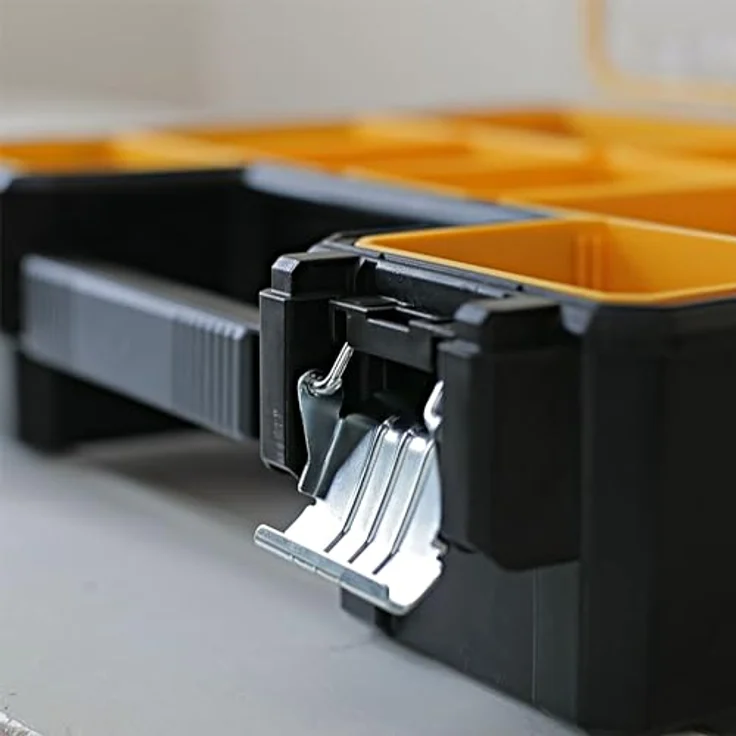 Stanley FatMax Profi-Organizer (44,6 x 11,6 x 35,7 cm, tiefe Fächer, stabiler Deckel, Metallverschlüsse, wasserdicht, herausnehmbare Boxen, extra Box für Kleinteile) 1-97-518 – Bild 6