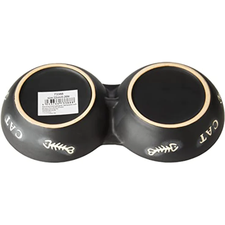 Nobby Katzen Keramik Doppelnapf "CAT" schwarz / rot 22 x 11,5 x 3,5 cm – Bild 3