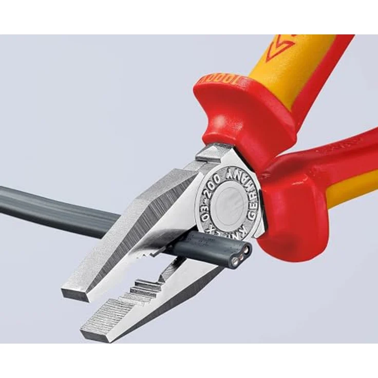 KNIPEX 03 06 200 Kombizange isoliert mit Mehrkomponenten-Hüllen, verchromt 200 mm – Bild 4