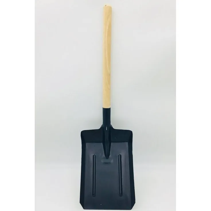 TRIZERATOP Schaufel Kehrblech / Kohleschaufel 270 x 190 mm - Holzgriff, dunkelgrau - Solide Ausführung, für Asche, Kohle, Futter, Schüttgüter etc.