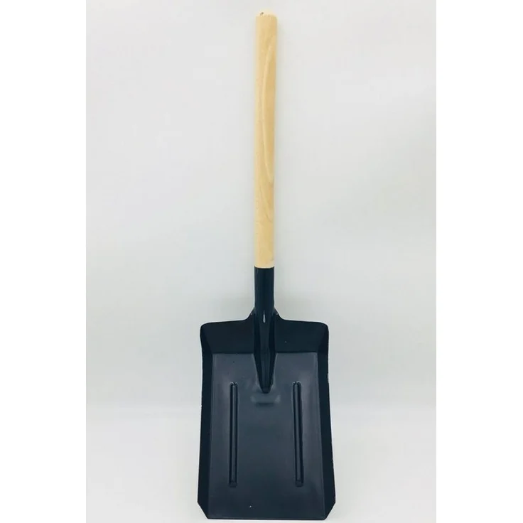 TRIZERATOP Schaufel Kehrblech / Kohleschaufel 270 x 190 mm - Holzgriff, dunkelgrau - Solide Ausführung, für Asche, Kohle, Futter, Schüttgüter etc.