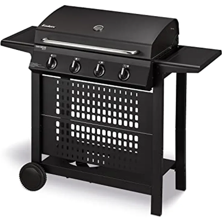 Enders Gasgrill SAN DIEGO NEXT 4, 4 Brenner aus Edelstahl, mit Grillthermometer, kleiner Gasgrill, Camping, Edelstahlrost, Balkon Gas Grill,stabile Seitenablagen #80166