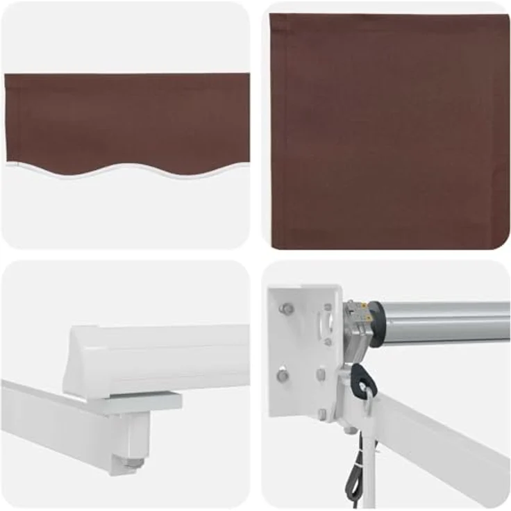 vidaXL Elektrische Markise, ausziehbar, Braun, 3,5 x 2,5 m – Bild 6