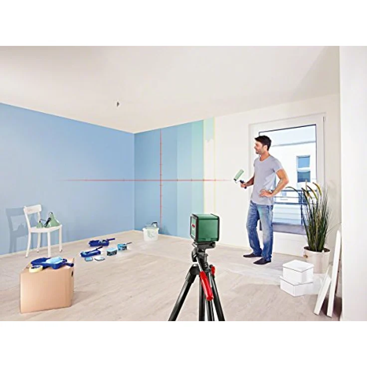Bosch Kreuzlinienlaser Quigo Plus (mit Stativ, Reichweite 7m, im Karton, Rot Laser mit Stativ ) – Bild 5
