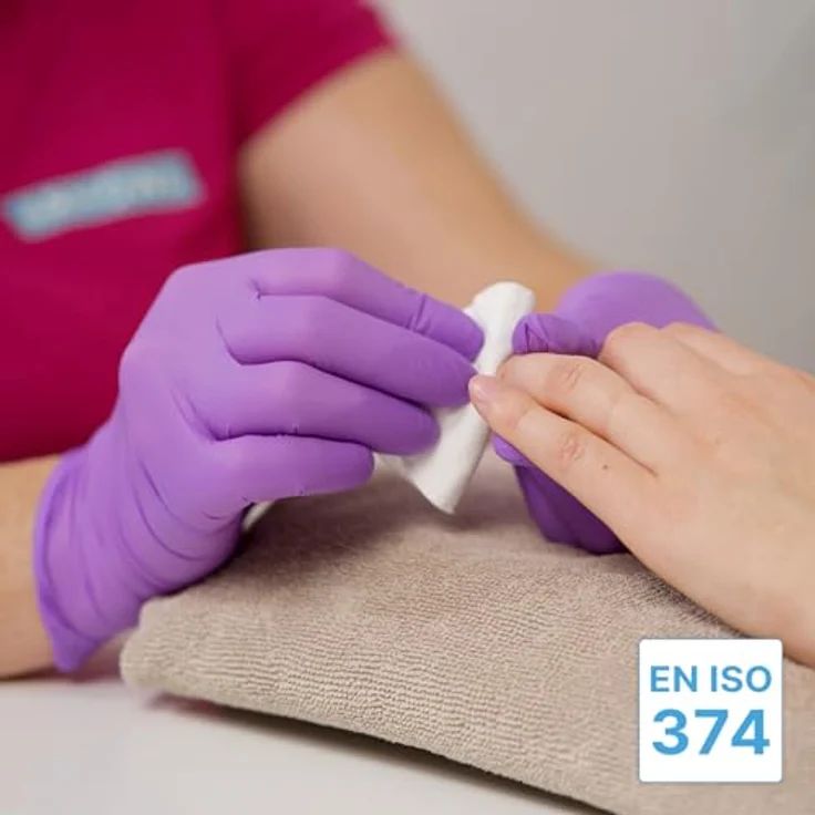 ARNOMED Einweghandschuhe Lila, 1000 Stück Nitrilhandschuhe M, puderfrei, hautfreundlich, für Pflege und Kosmetik – Bild 4