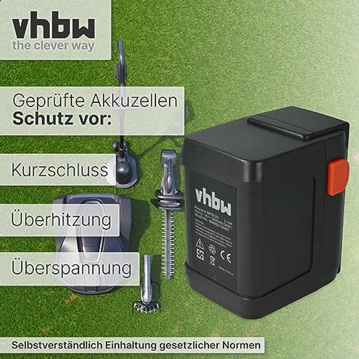 vhbw Akku passend für Gardena Turbotrimmer AccuCut 400 Li & AccuCut 450 Li, 8840, 8841 ersetzt 8835, 8835-20, 8839, 8839-20 - (Li-Ion, 3000mAh, 18V) – Bild 7