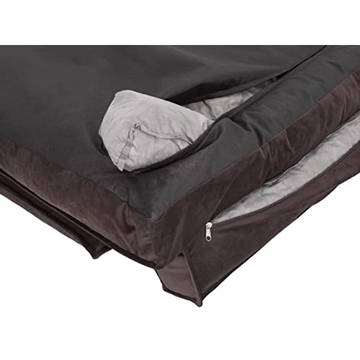 DOGGY Hundebett Haustierbett Hundeliegen Hundecouch Liegen Hundekissen Bett Sofa Hundekorb Tierbett Hundesofa Matratze Schlafplãtze, Braun, 120 x 77 cm - Bezug mit Reißverschluss, OEKO-TEX-zertifizierte Materialien und erhöhte Rückseite zum Schutz vor Schmutz – Bild 5