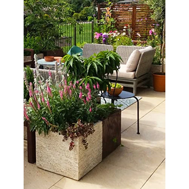 Pflanzwerk® VISTA Premium Pflanzkübel, rechteckiger Blumenkübel aus handgefertigtem Fiberglas mit Lotus-Effekt, frostbeständig, 20-25 Liter Fassungsvermögen – Bild 5