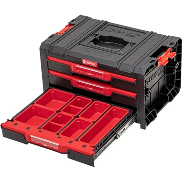 Qbrick PRO Drawer 3 Toolbox 2.0 Expert, stapelbarer Werkzeugkoffer mit 3 Schubläden, 13,5 l Kapazität, IP54, modular mit verstellbaren Trennwänden – Bild 3