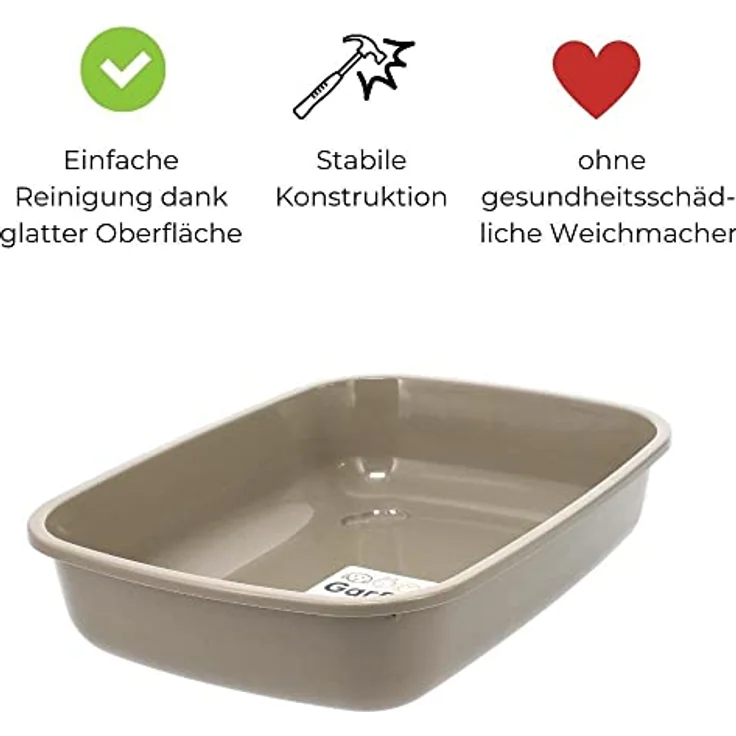GarPet Katzenklo in 5 Größen Katzentoilette ohne Deckel Katzen WC Schalentoilette Klo grau eckig XL XXL hygenisch – Bild 4