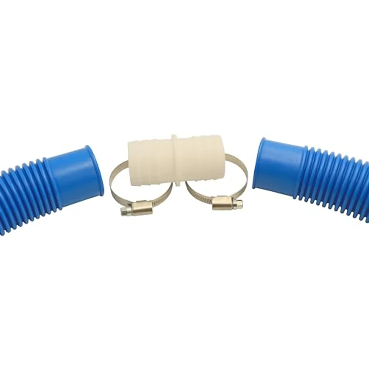 HAF 4x Schlauchverbinder 32mm x 32mm, Schlauchtülle x Schlauchtülle, inklusive 8 Edelstahlschellen, temperaturbeständig und UV-beständig, weiß – Bild 6