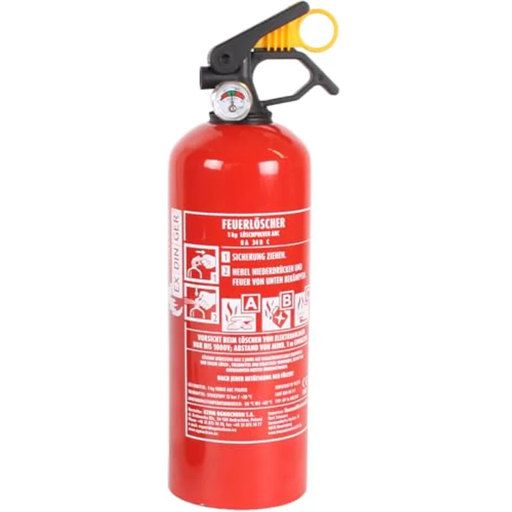 EXDINGER Autofeuerlöscher GP-1x ABC 1 kg mit Halterung + Manometer – Bild 2