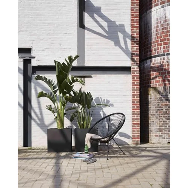 Capi Europe Blumentopf quadratisch Smooth NL 50x50 Schwarz Öffnung Ø42 wasserdicht bruchsicher KBL904 – Bild 5
