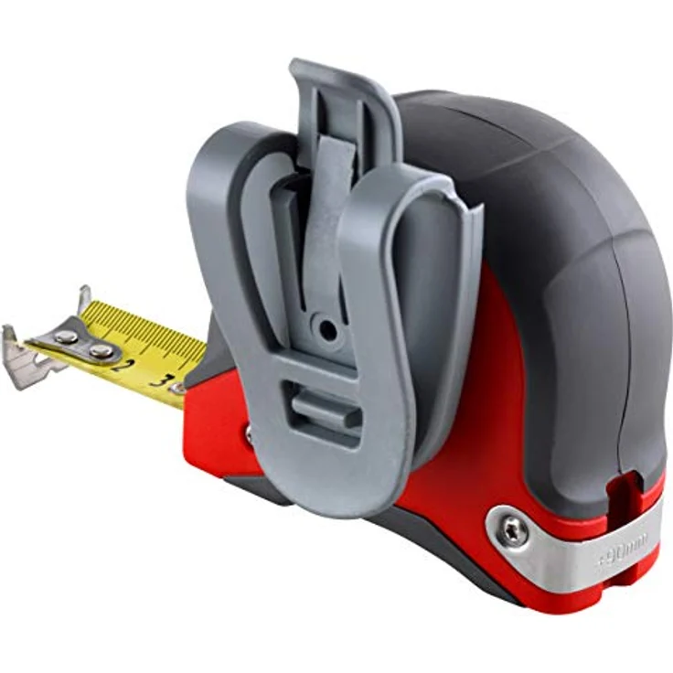 SOLA Bandmaß - PRO-TM - 8m - 25mm - robustes Profi-Rollbandmaß mit Gürtelclip - Stahlband, gelb lackiert mit mm Skala - Genauigkeitsklasse I - Rollmeter mit beweglichem Endhaken - Länge 8m-25mm – Bild 2