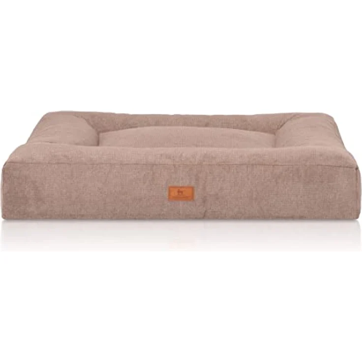 Knuffelwuff orthopädisches Hundebett Sofia M-L 80 x 60cm Beige - Hundekissen für große, mittelgroße und kleine Hunde - Waschbar – Bild 2