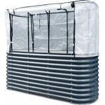 osoltus Hochbeet Garten Balkon mit integriertem Gewächshaus 195 x 60 x 170cm, anthrazit, stahlverzinktes & pulverbeschichtetes Metall, witterungsbeständig, inkl. Edelstahlschrauben, Schädlingsschutz