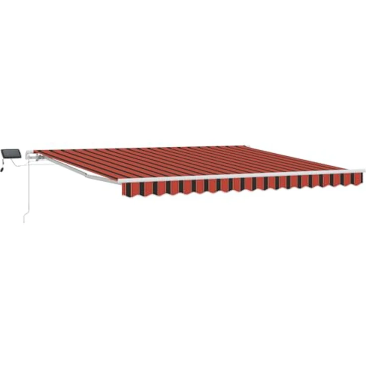vidaXL Manuell einziehbarer Vorhang mit LED, orange und braun, 400 x 350 cm, pflegeleicht und farbecht – Bild 1