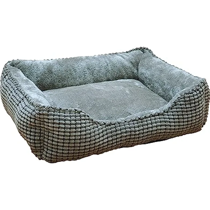 Nobby 61952 Komfortbett eckig Classic Garik dunkelgrau L x B x H: 80 x 70 x 22 cm - Softplüsch, Anti-Rutsch, waschbar bis 30°C