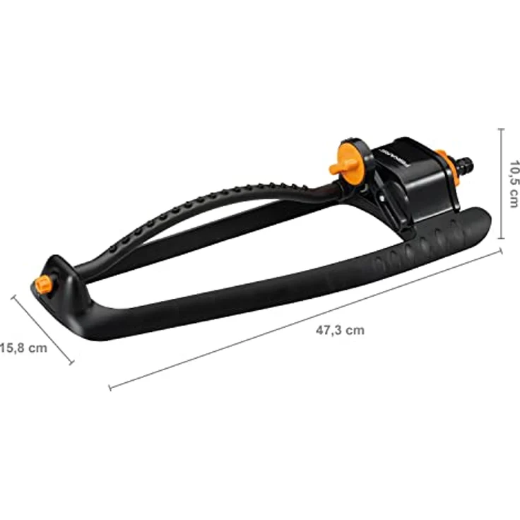 Fiskars Oszillierender Sprinkler Schwingender Wassersprinkler Viereckregner max. 300 m² max. 17 m Weite – Bild 3