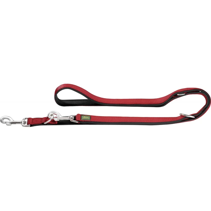 Verstellbare Führleine Neopren Größe: Länge max. 200 cm , Breite 1,5 cm, rot-schwarz – Bild 1