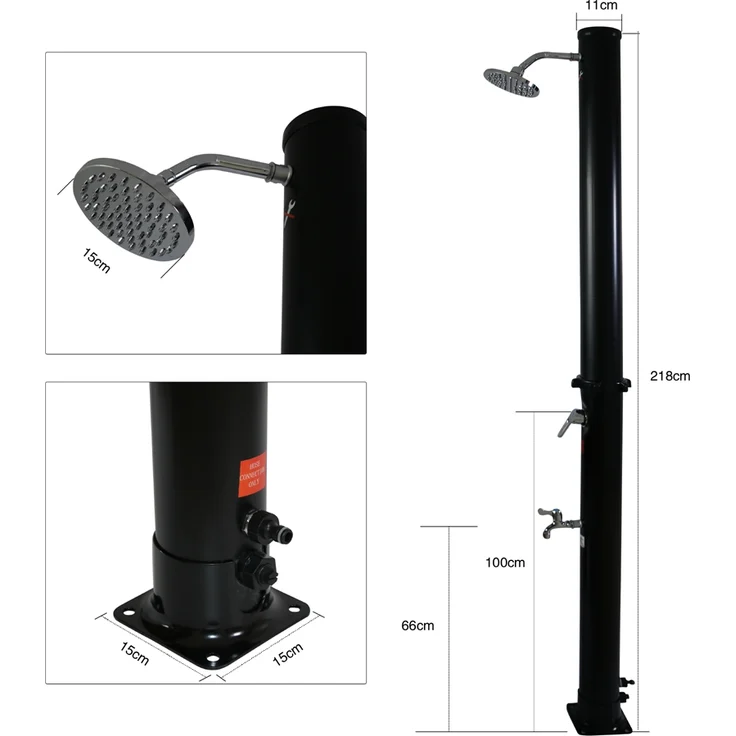 Solardusche Schwarz Gartendusche 20L Pooldusche Außendusche Campingdusche Dusche Outdoor Dusche Fußdusche Schwimmbaddusche – Bild 5