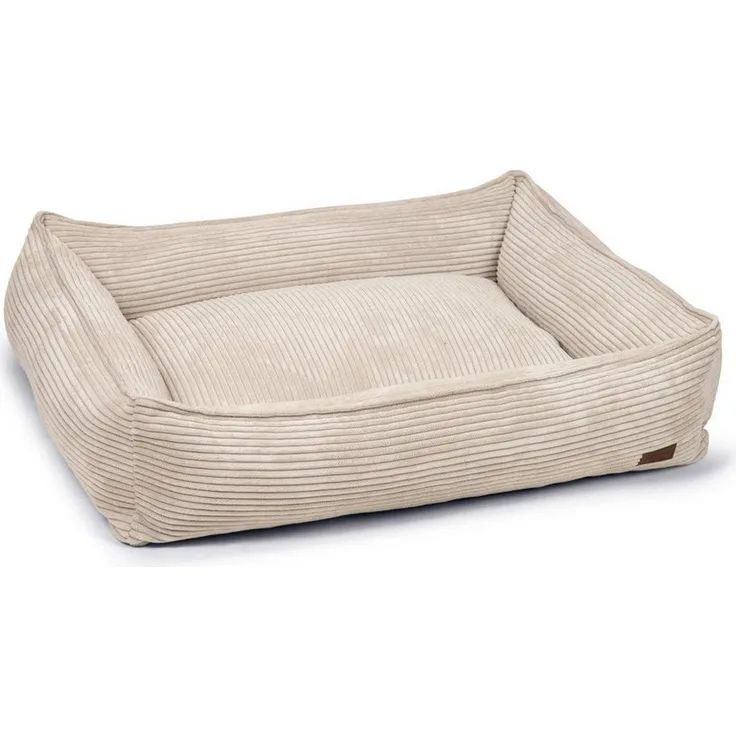 Designed By Lotte Tierbett Liegebett Ribbed hellgrau, superweiches Material mit Flockenfüllung