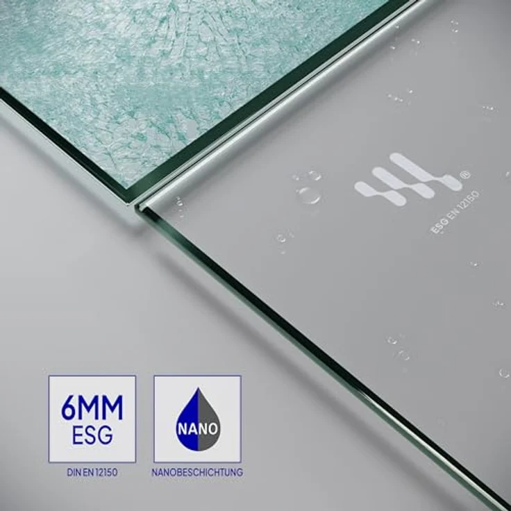i-flair Duschtür 100-104 cm, Höhe 195 cm, teilsatiniertes 6 mm ESG Sicherheitsglas mit doppelter Pendeltür und magnetischer Dichtung – Bild 5