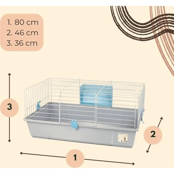 GarPet Kaninchenkäfig innen Indoor Hasenkäfig Meerschweinchen Käfig Hasenstall Kaninchenstall Nagerkäfig – Bild 2