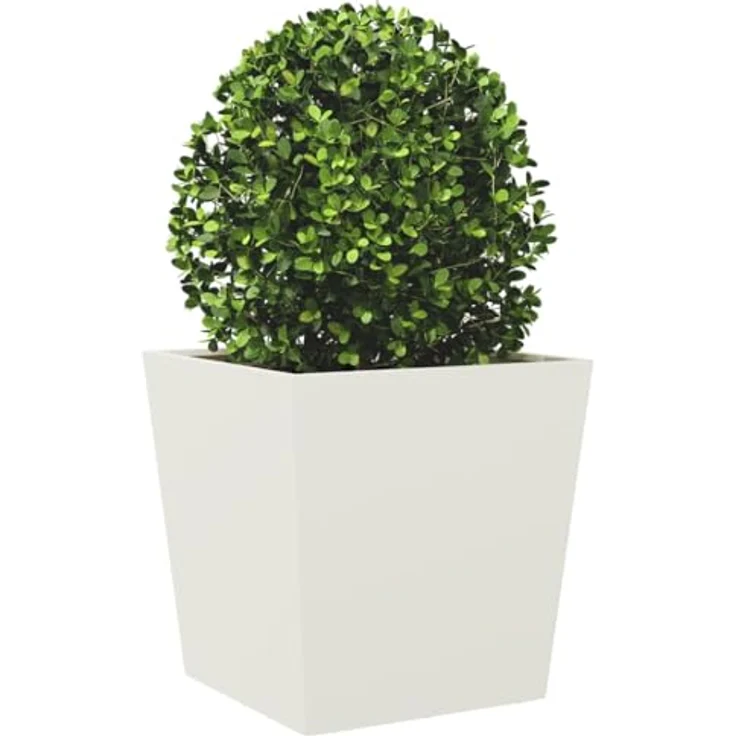 vidaXL Pflanzkübel Weiß 50x50x50 cm Stahl, stabil und rostbeständig – Bild 3
