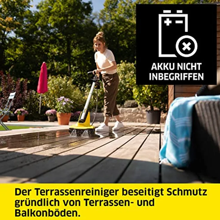Kärcher 18 V Akku-Terrassenreiniger PCL 3-18, Druck: max. 10 bar, Wasserdurchfluss bei 4 bar: max. 180 l/h, Leistung je Akkuladung: max. 20-40 m2, verwendbar mit dem Kärcher 18-V-Akku, ohne Akku – Bild 2